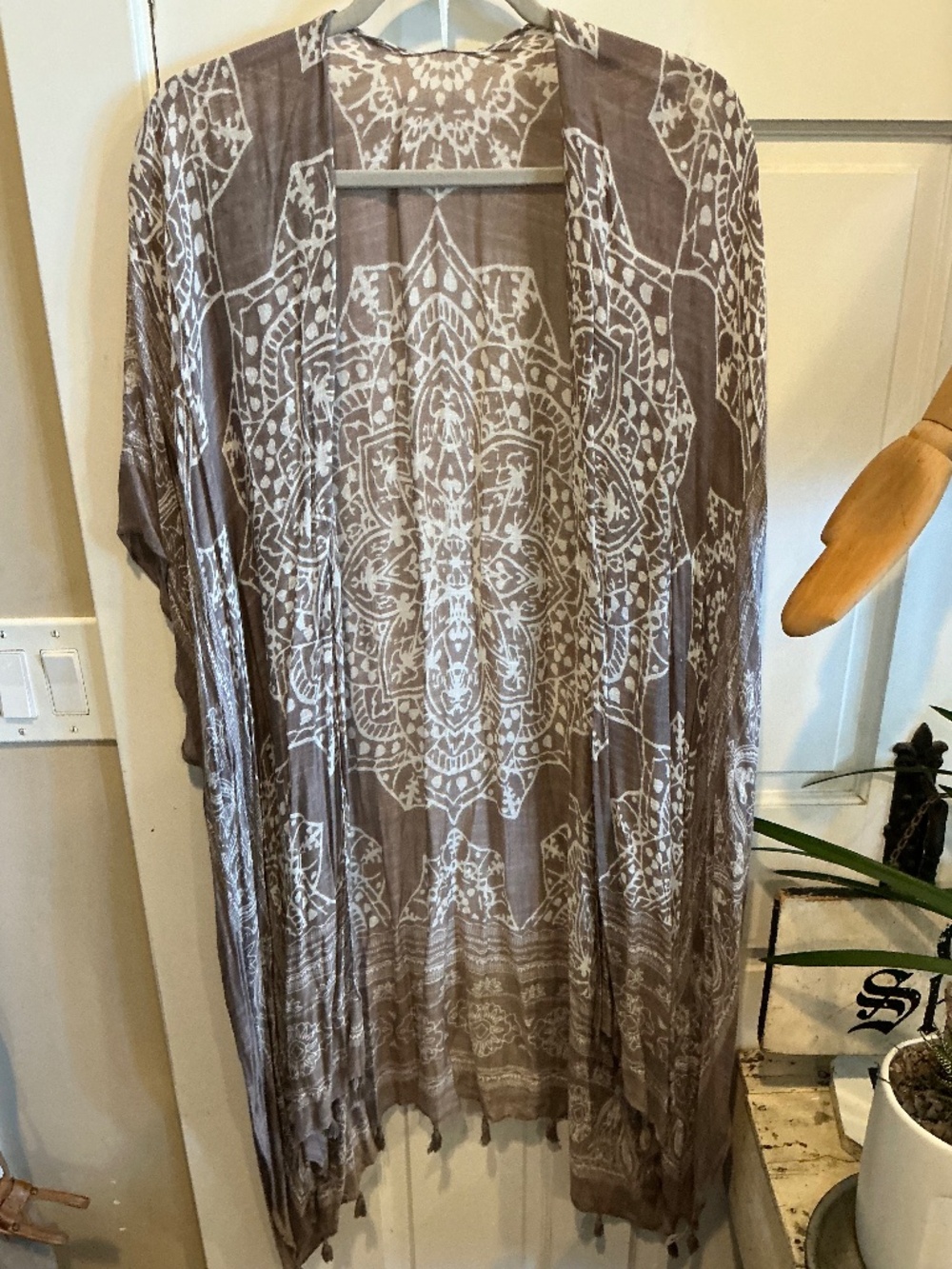 Boho inspired kimono wrap in browns!  Oversized to Plus size